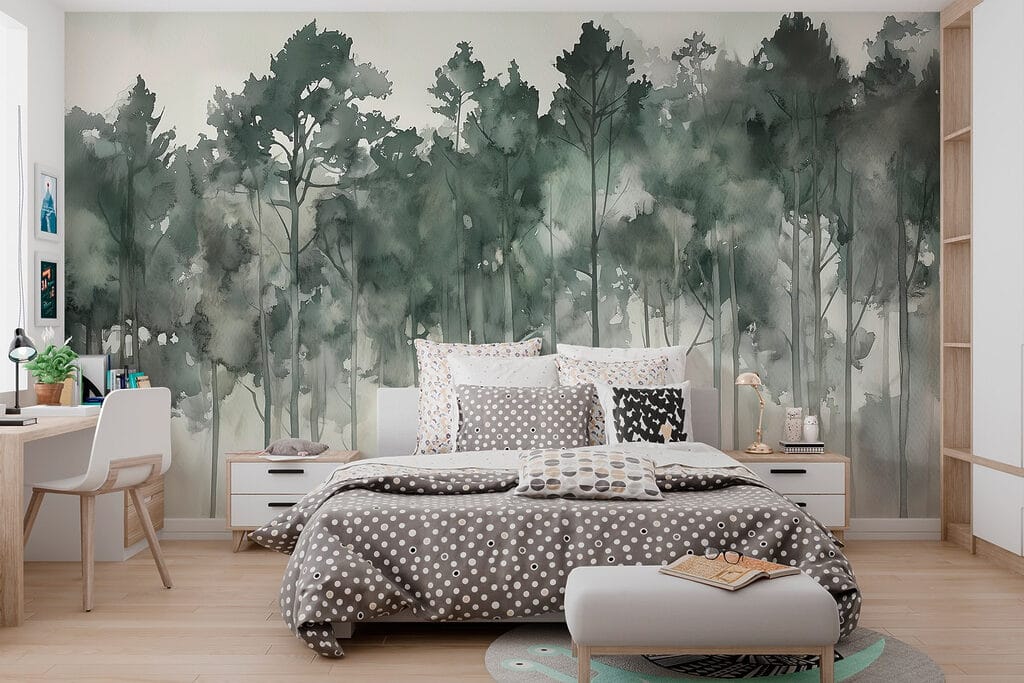 Stammen in losse verfwolken — interieur 5