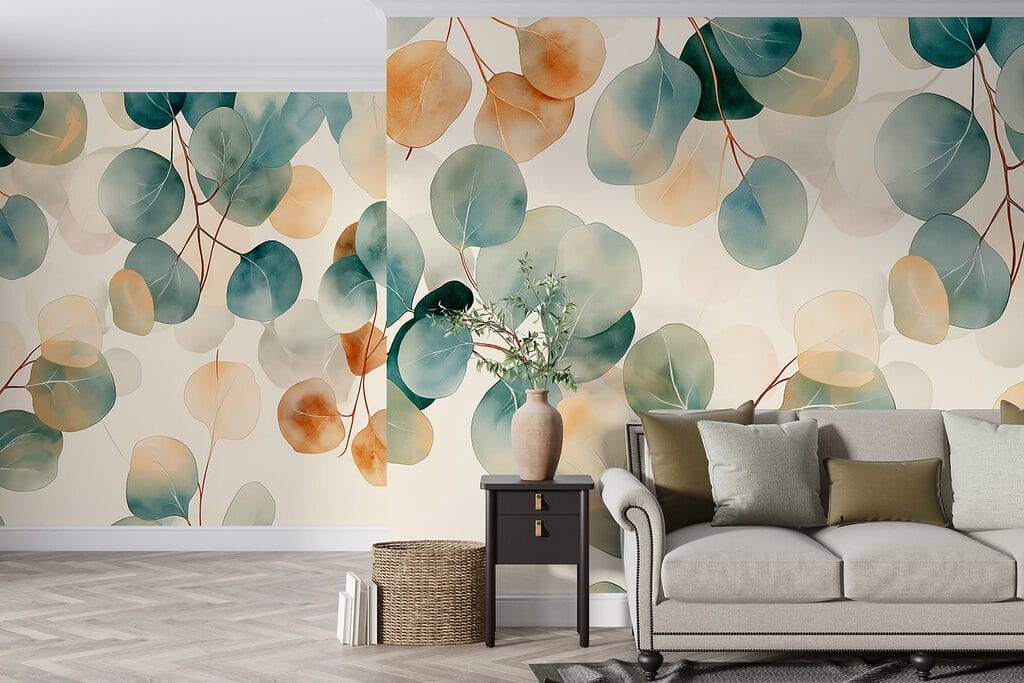 Ronde bladeren in aquarel — interieur 4
