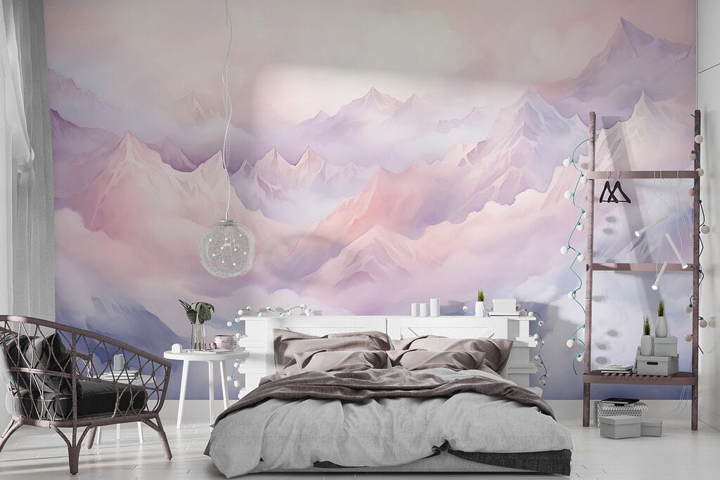 Bergen boven roze wolken — interieur 1