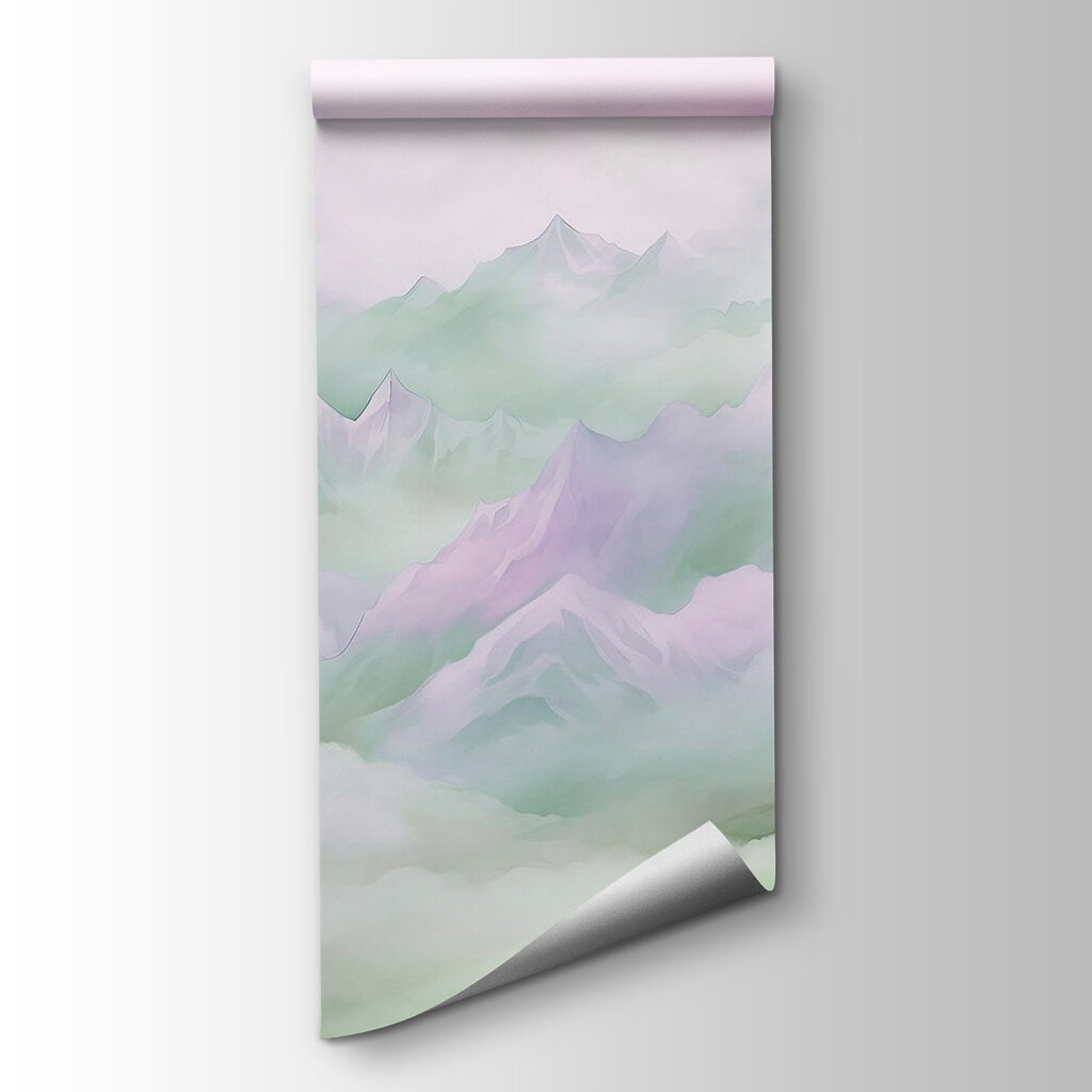Groene en lila bergwolken — productweergave