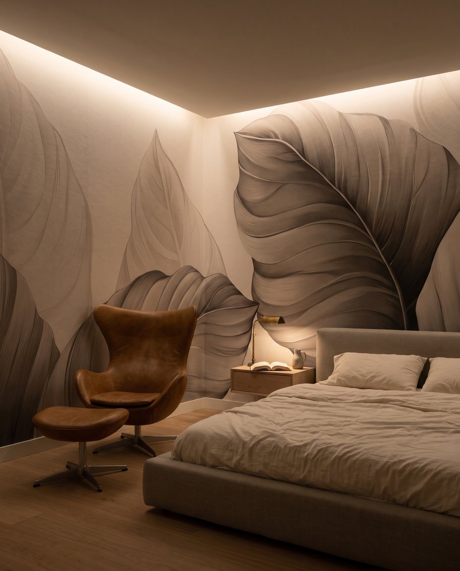 Lichte bladeren met nerven — interieur 4