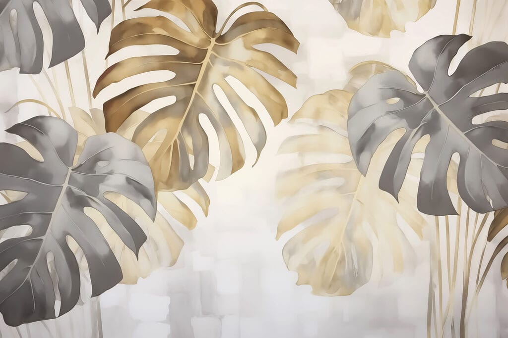 Monstera met gouden accenten — volledig ontwerp
