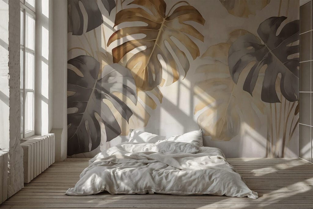 Monstera met gouden accenten — interieur 1