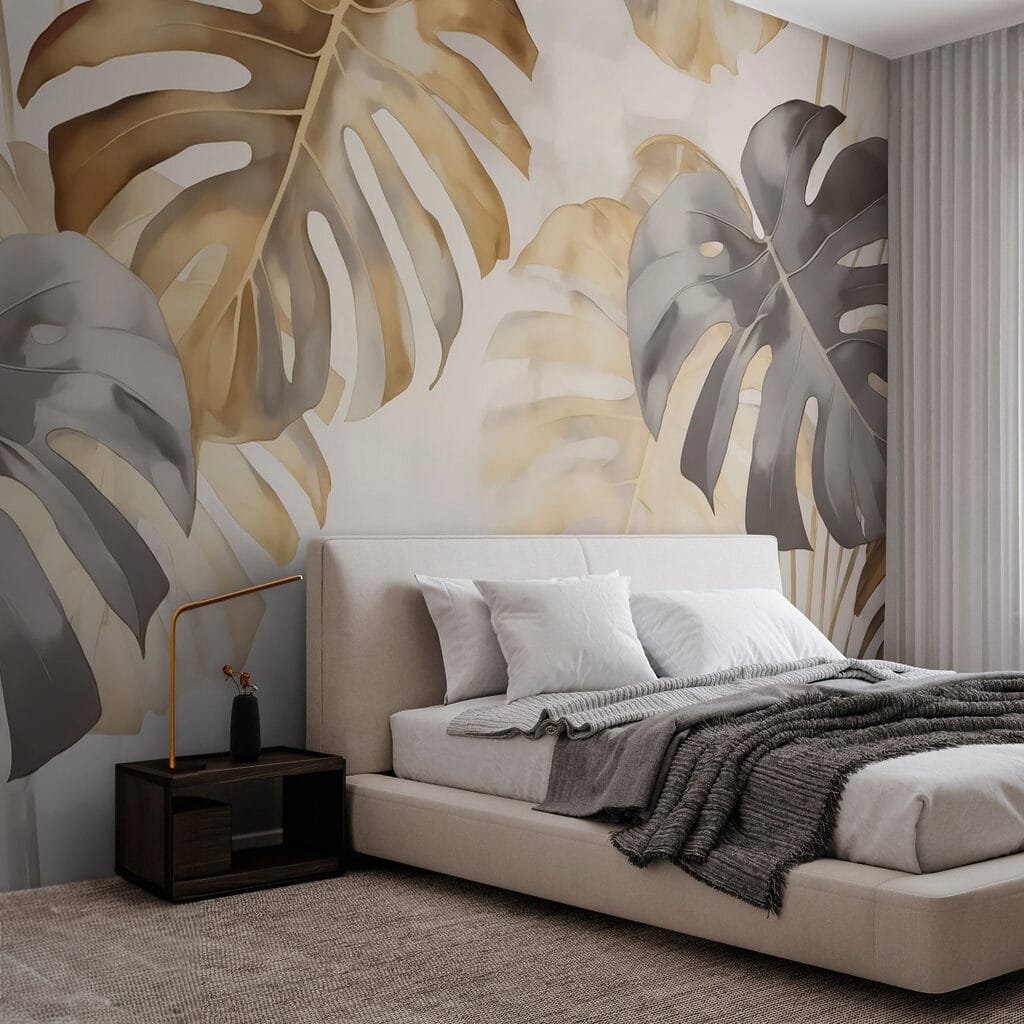 Monstera met gouden accenten — interieur 2