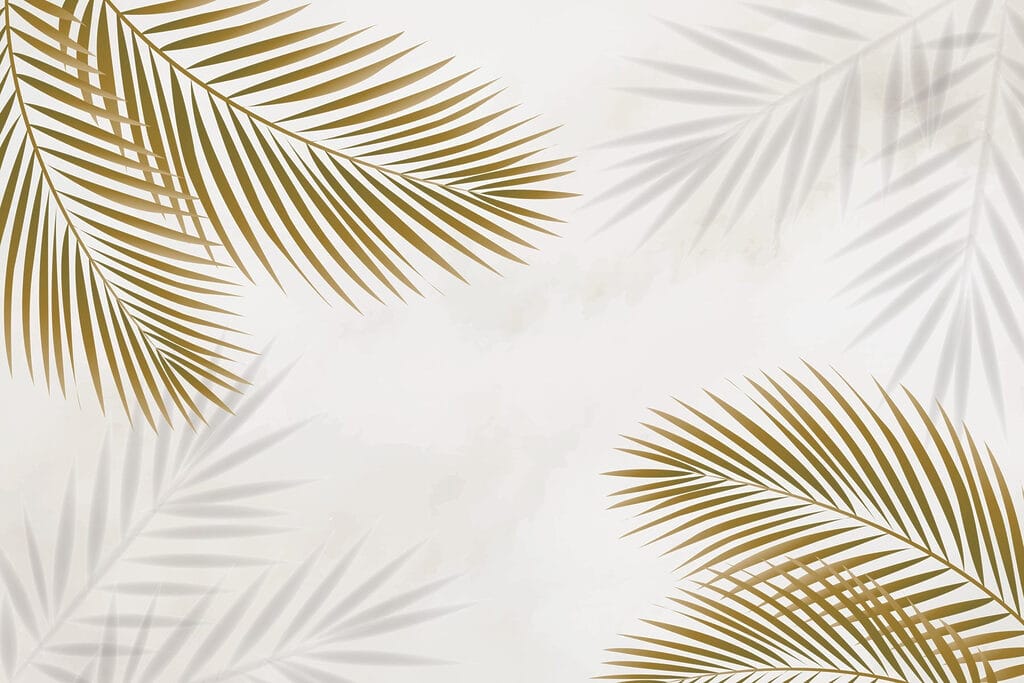 Gouden palmen met schaduwen — volledig ontwerp