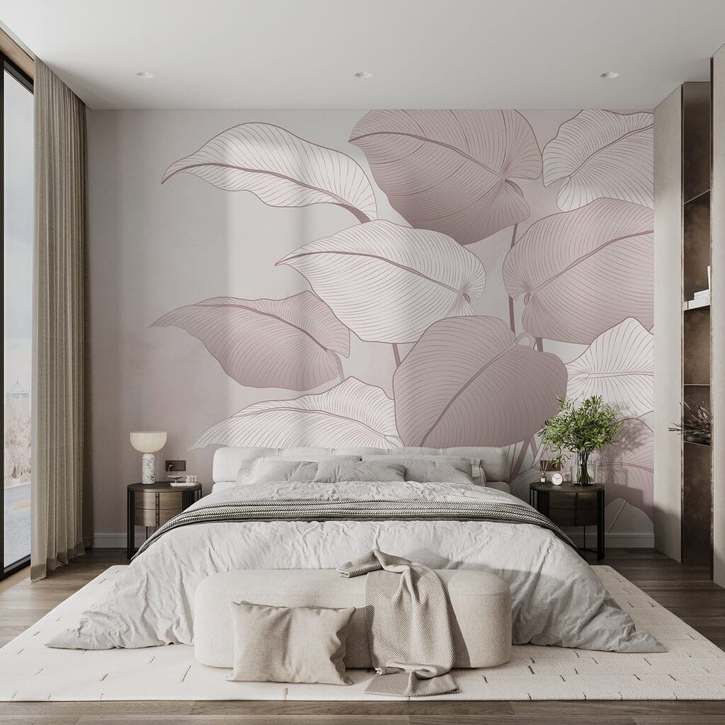 Roze bladeren met lijnnerven — interieur 2