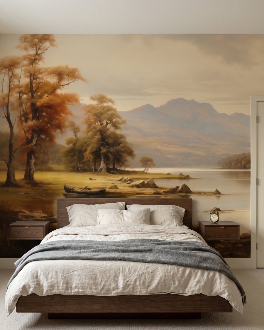 Bootjes aan een herfstmeer in een interieur
