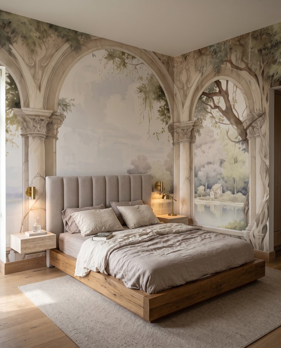 Bogen naar stil water in een interieur
