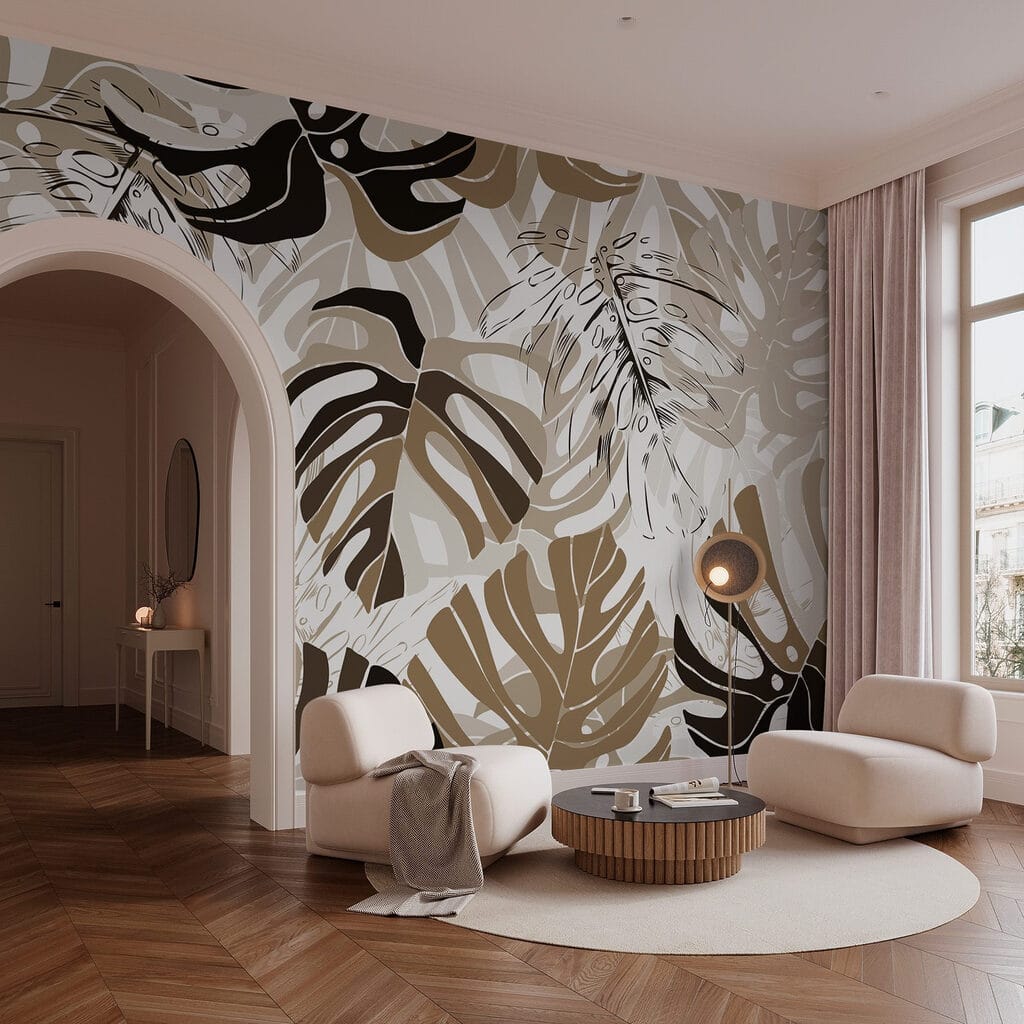 Bladeren in bruine contouren — interieur 3