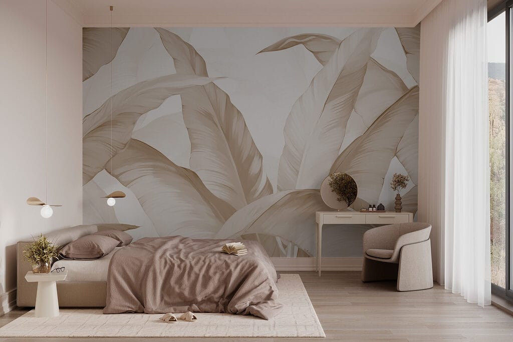 Bladeren in bleke penseelstreken — interieur 1