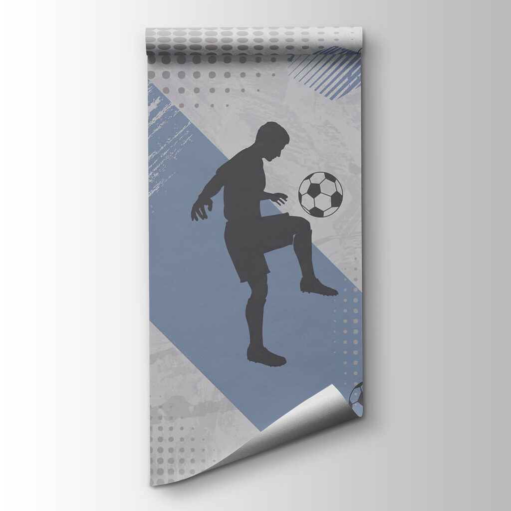 Voetbalbewegingen in blauwe vlakken — productweergave