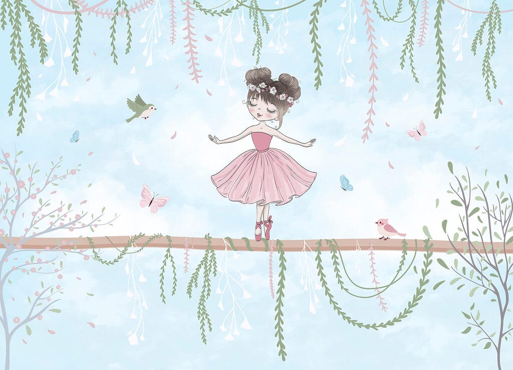 Ballerina op een tak — volledig ontwerp