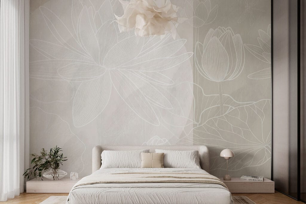 Lotuslijnen op zachtgroen — interieur 2