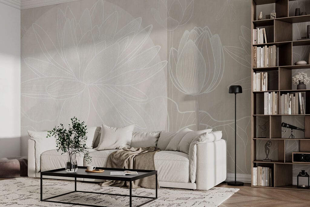 Lotuslijnen op zachtgroen — interieur 3