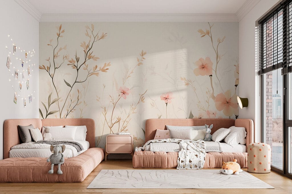 Tere bloemen boven gras — interieur 5