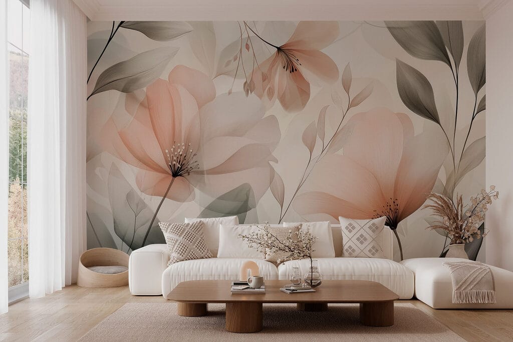 Delicate bloemblaadjes in zachte tinten — interieur 3