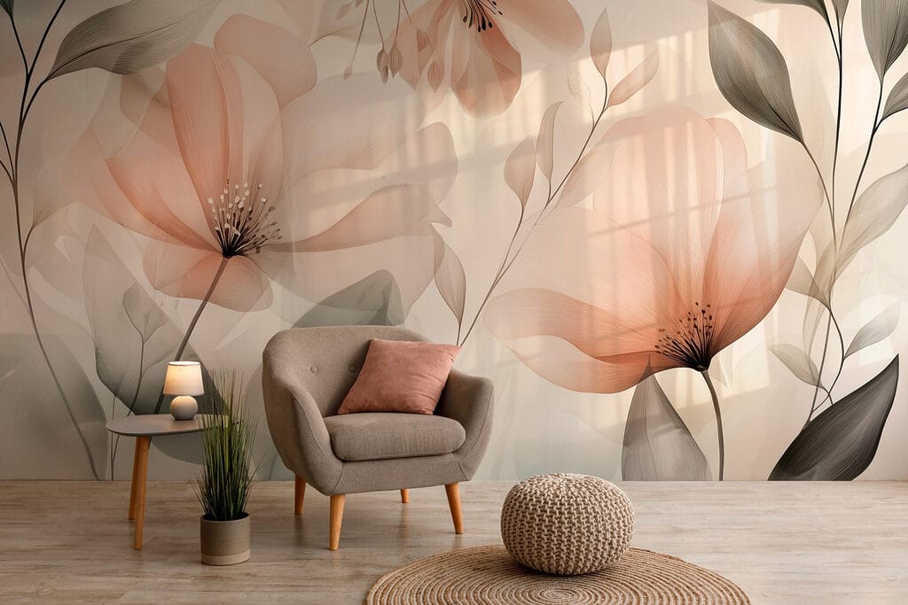 Delicate bloemblaadjes in zachte tinten — interieur 4