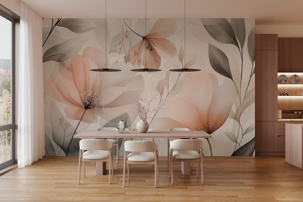 Delicate bloemblaadjes in zachte tinten — interieur 5