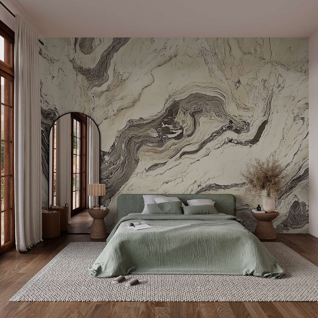 Donkere aders door crème — interieur 1
