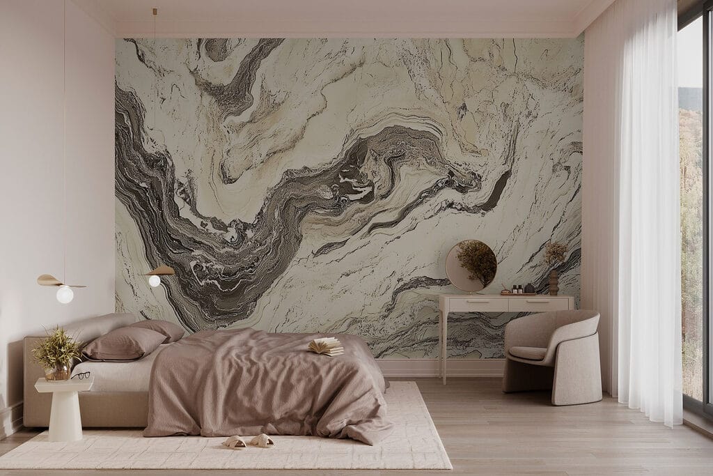 Donkere aders door crème — interieur 2