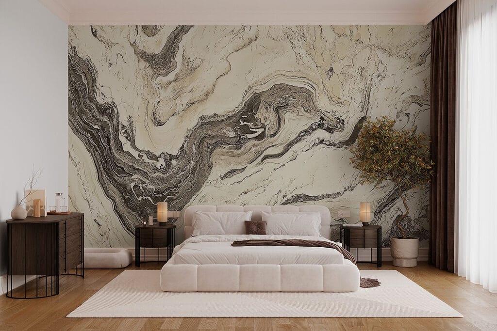 Donkere aders door crème — interieur 3