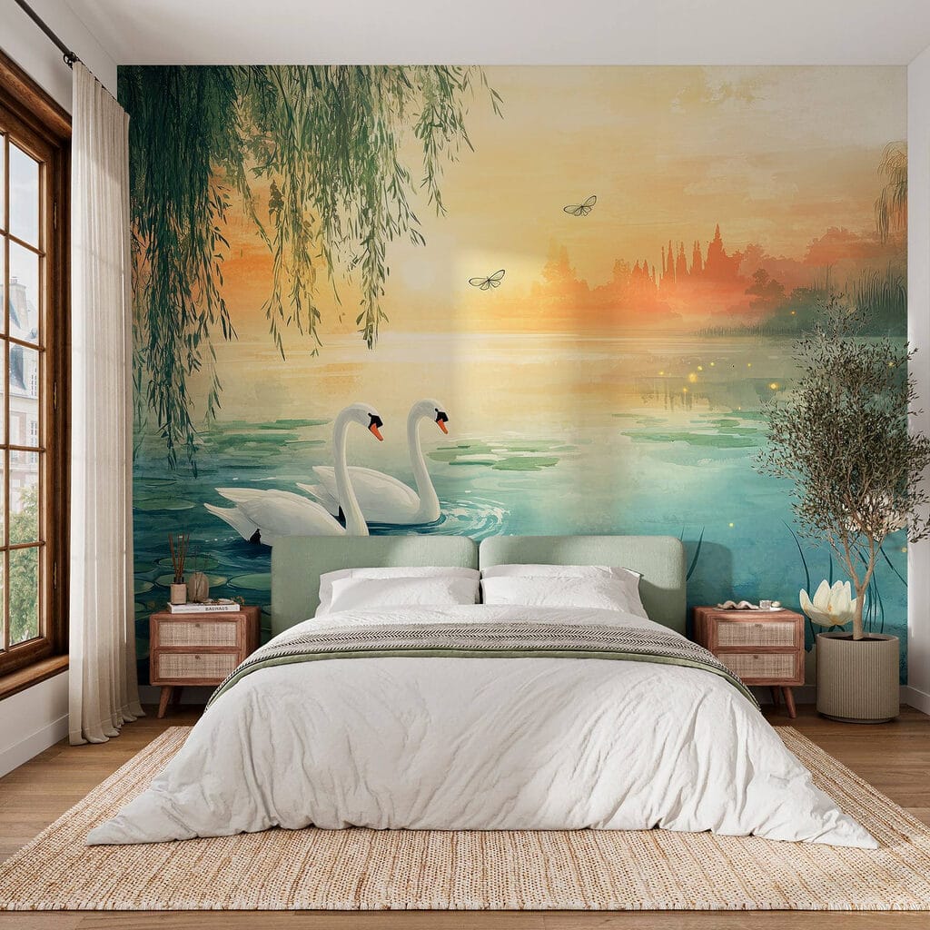 Zwanen bij gouden avondlicht — interieur 1