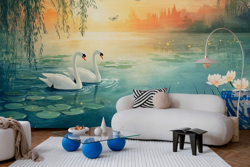 Zwanen bij gouden avondlicht — interieur 2