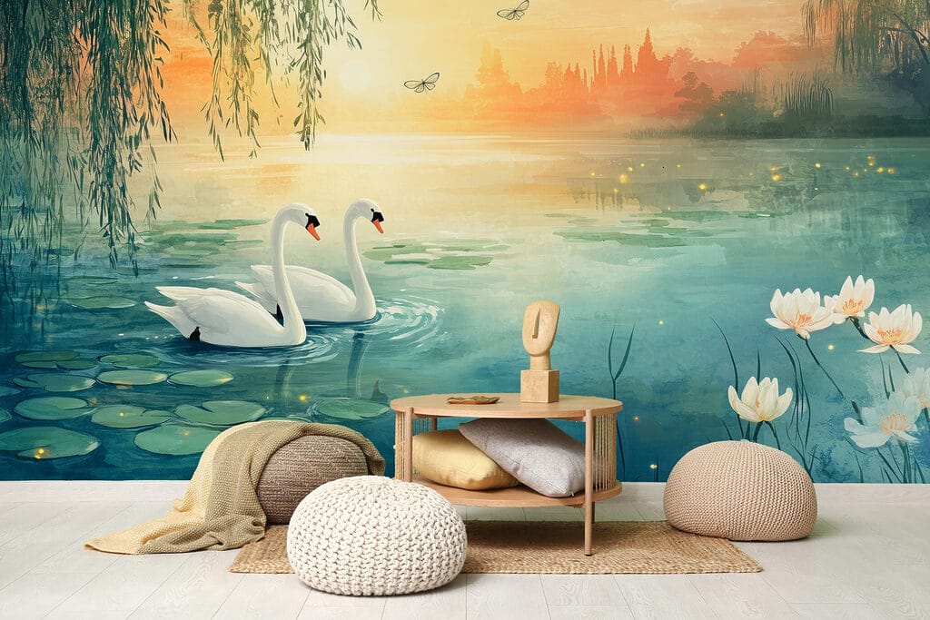 Zwanen bij gouden avondlicht — interieur 3