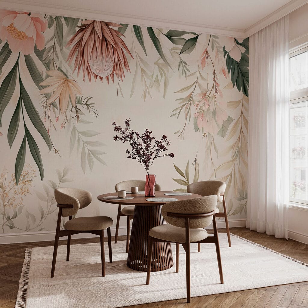 Hangende bloemen rondom wit — interieur 6