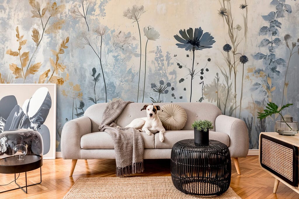 Elegant botanisch ontwerp in zachte tinten — interieur 3