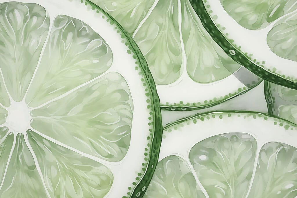 Groene schijfjes limoen — volledig ontwerp