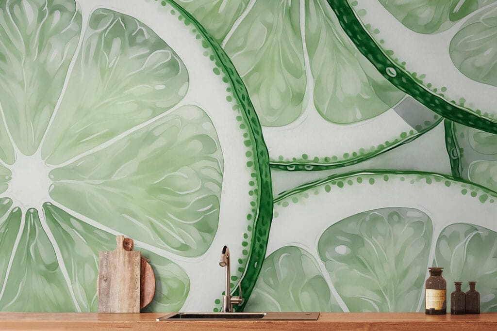 Groene schijfjes limoen — interieur 1