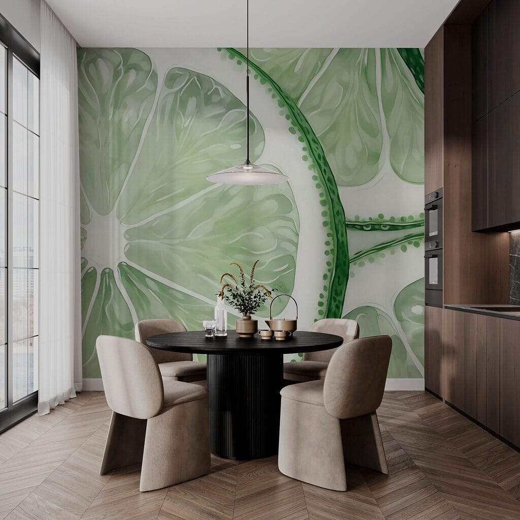 Groene schijfjes limoen — interieur 2