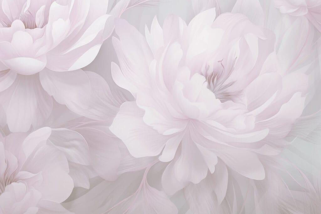Bloemen in bijna wit — volledig ontwerp
