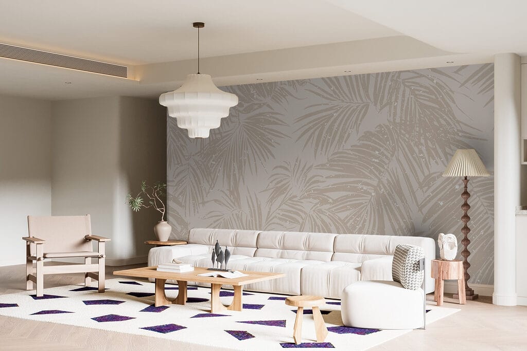 Palmen als beige silhouetten — interieur 3