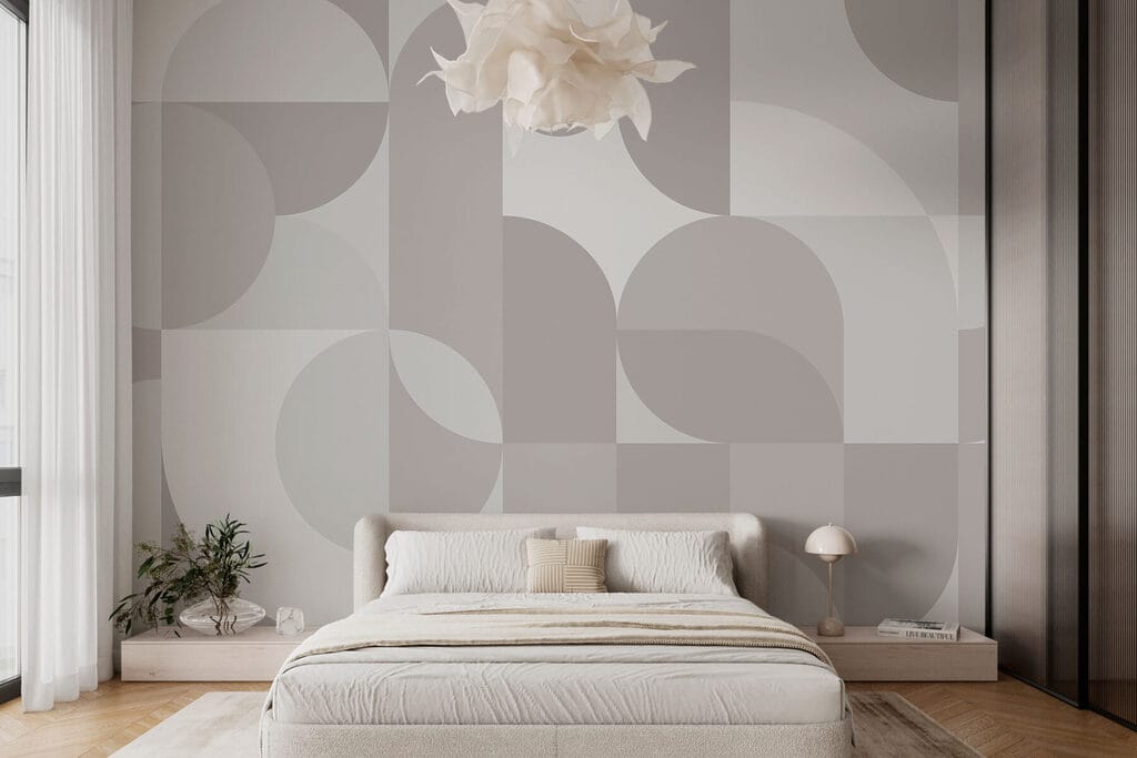 Grijs en wit geometrisch patroon — interieur 1