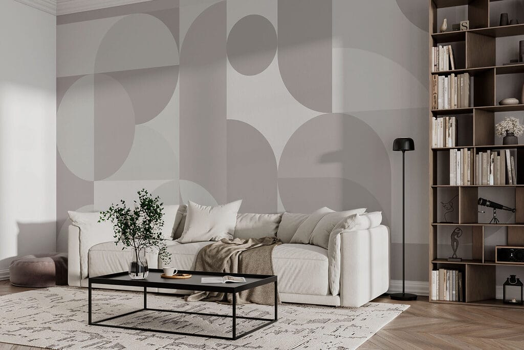 Grijs en wit geometrisch patroon — interieur 2