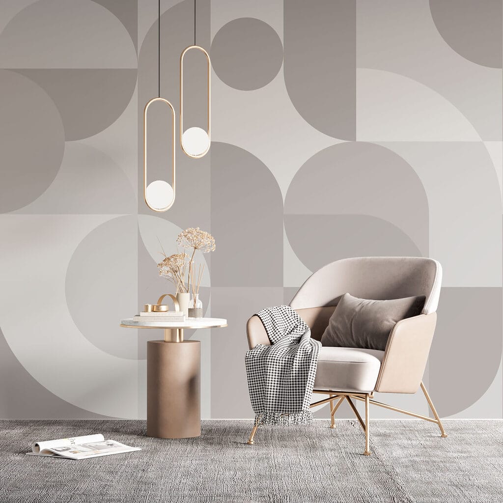 Grijs en wit geometrisch patroon — interieur 3