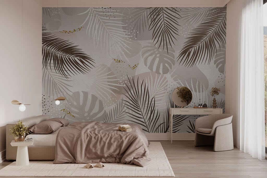 Palmbladeren tussen fijne spikkels — interieur 2