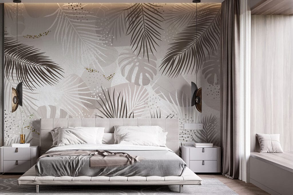 Elegant gebladerte in zachte tinten in een interieur