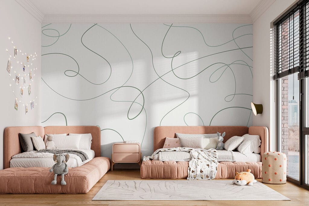 Groene lijnen op een witte achtergrond — interieur 2