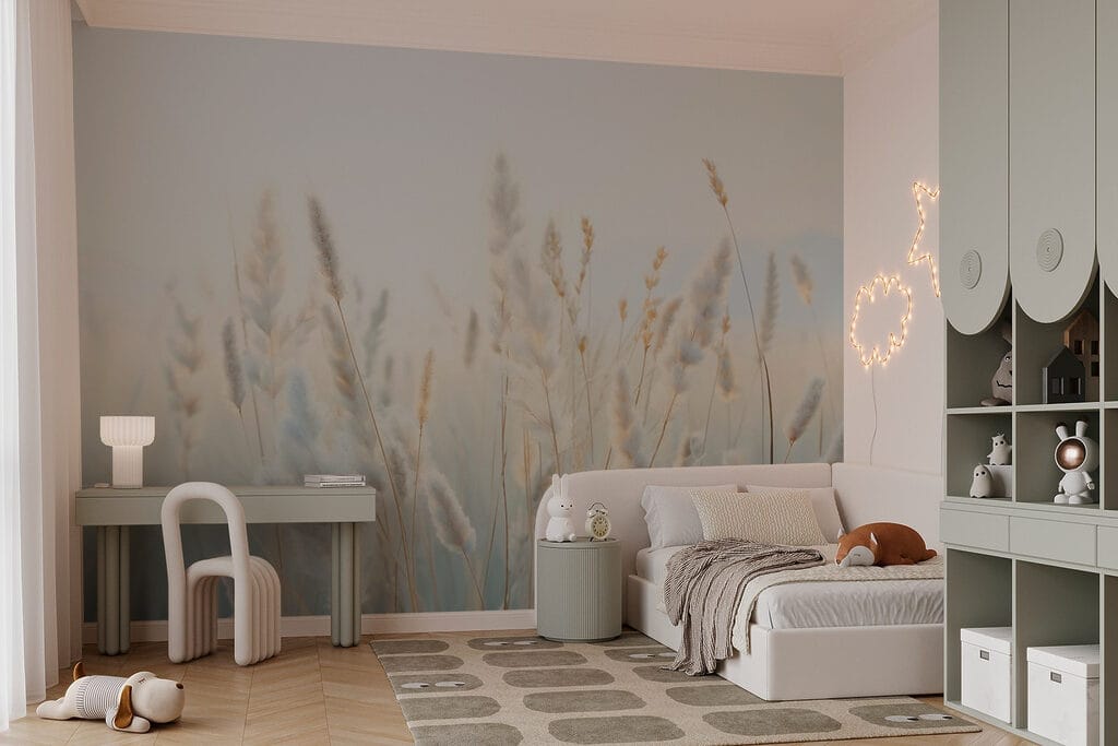 Halmen boven zachtblauw — interieur 2