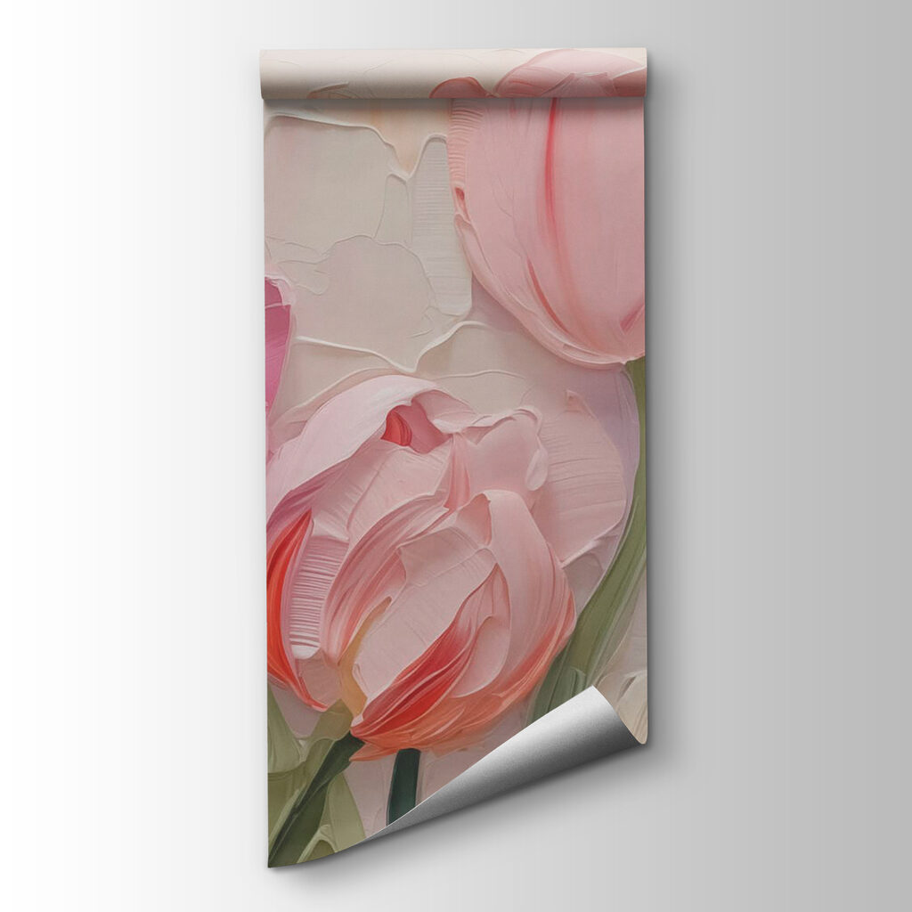 Roze tulpen in verf — productweergave