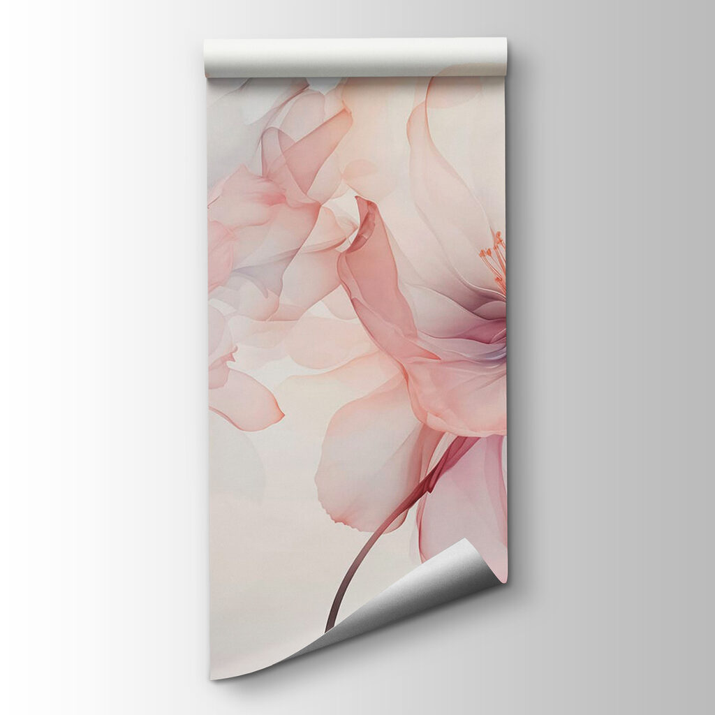 Bloemen in blauwroze aquarel — productweergave