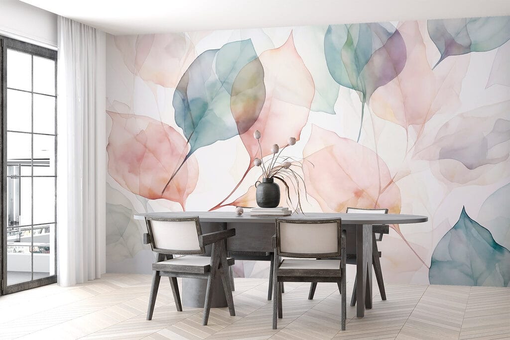 Pastelbladeren in doorschijnende lagen — interieur 2