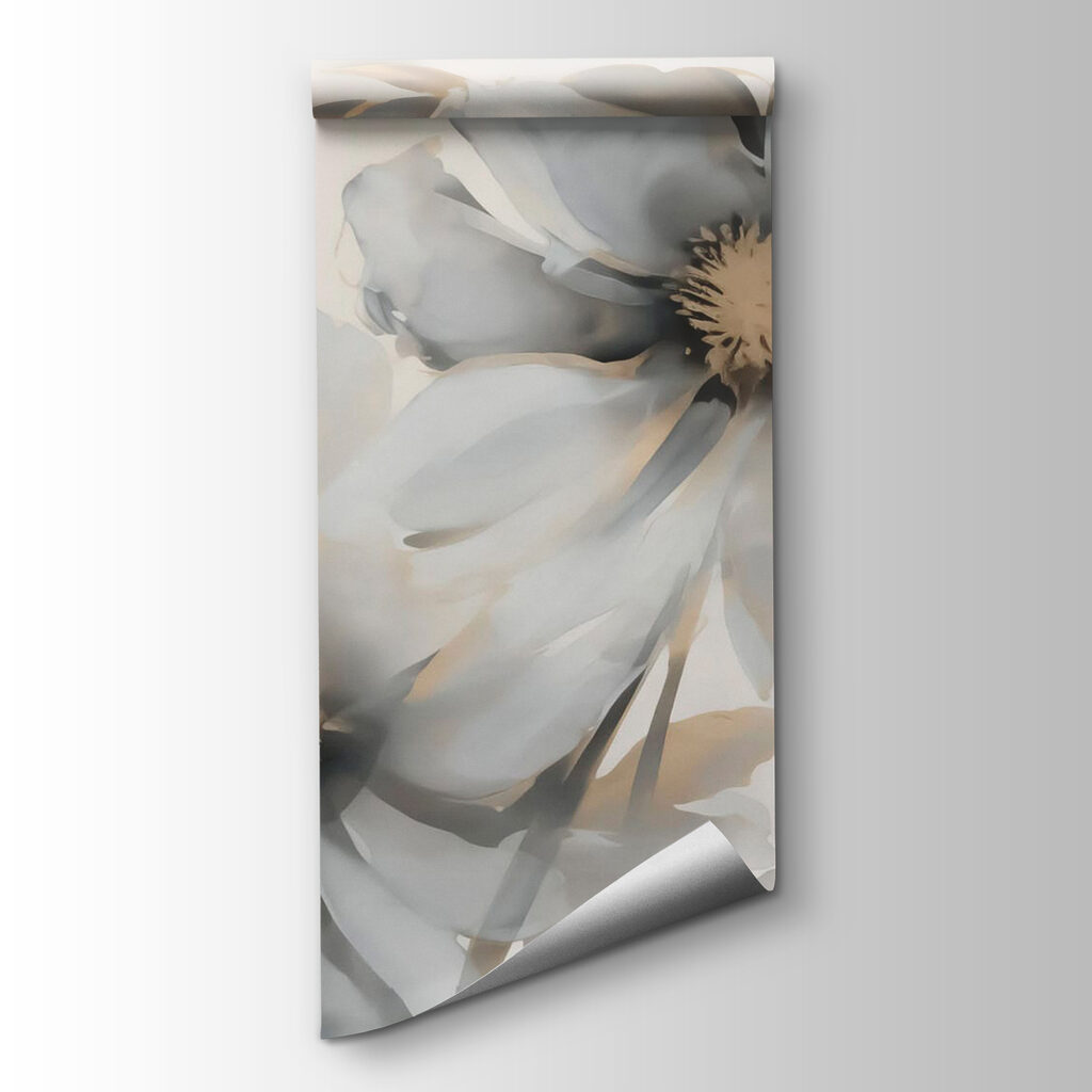 Witte bloemen boven verfdruppels — productweergave