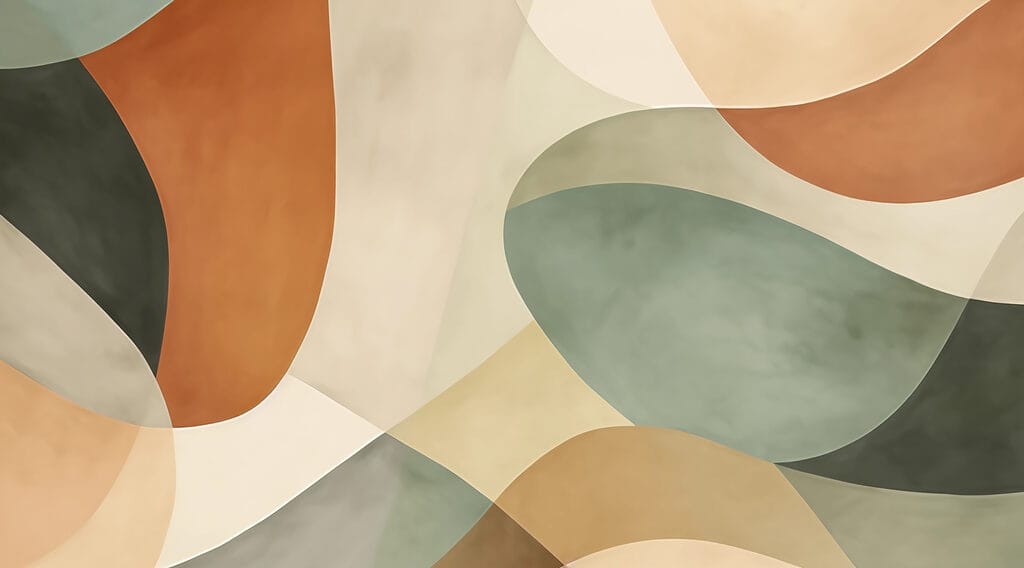 Abstracte compositie in rustgevende kleuren — volledig ontwerp