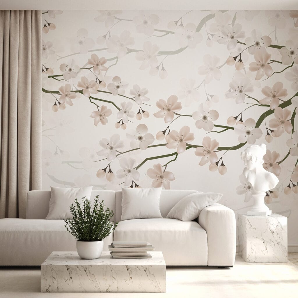 Witte bloesem aan takken — interieur 2