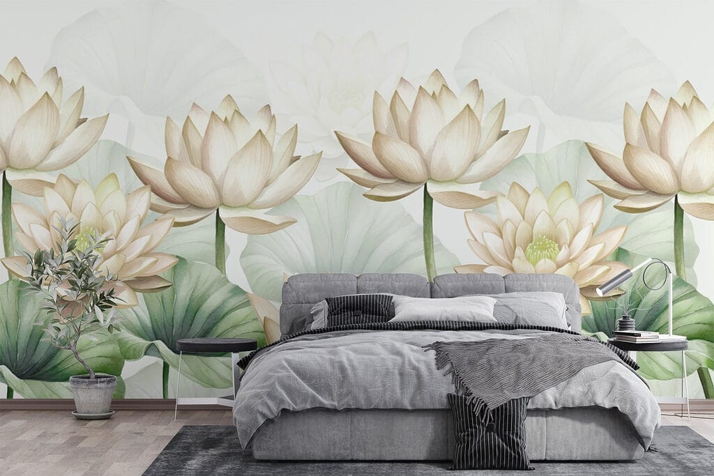Lichte lotussen in rijen — interieur 1