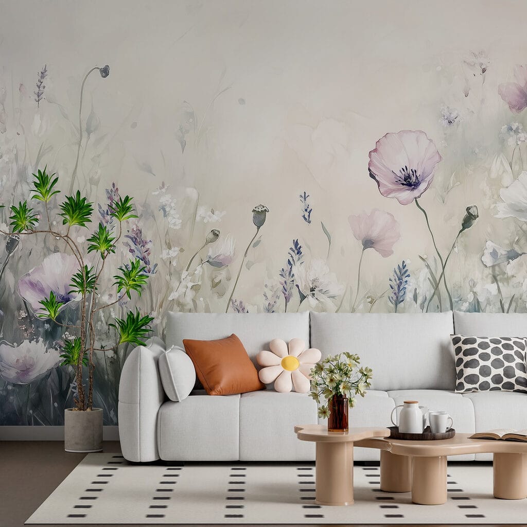 Bloemenweide in lichtpaars — interieur 3